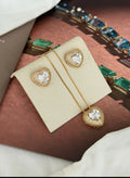 Conjunto Coração cravejado cristal
