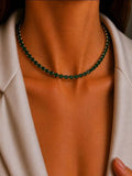 Colar chocker riviera redonda verde escuro